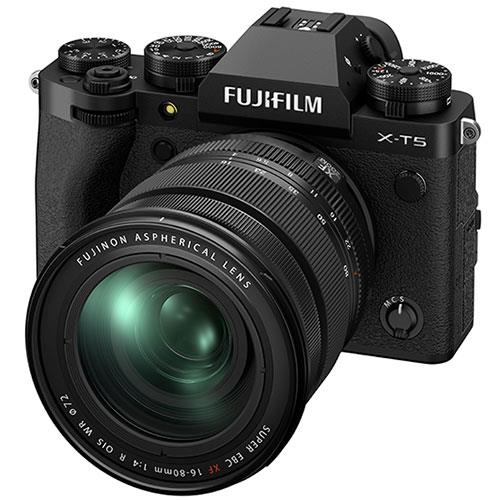 X-T5 Mirrorless Camera in Black with XF16-80mm F4 R OIS WR Lens Product Image (Secondary Image 6)