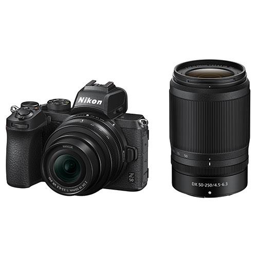 Z 50 Mirrorless Camera with DX 16-50mm and 50-250mm VR Lenses Product Image (Primary)