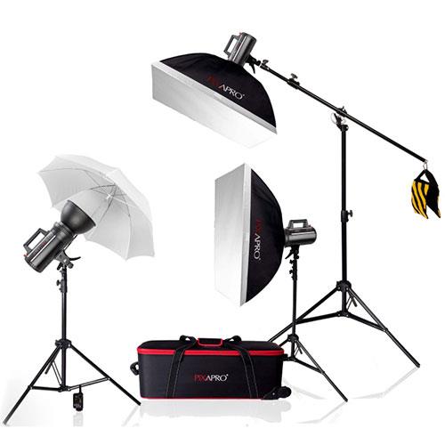 LUMI400 II 1200Ws Three Head Kit with Boom Stand Product Image (Primary)