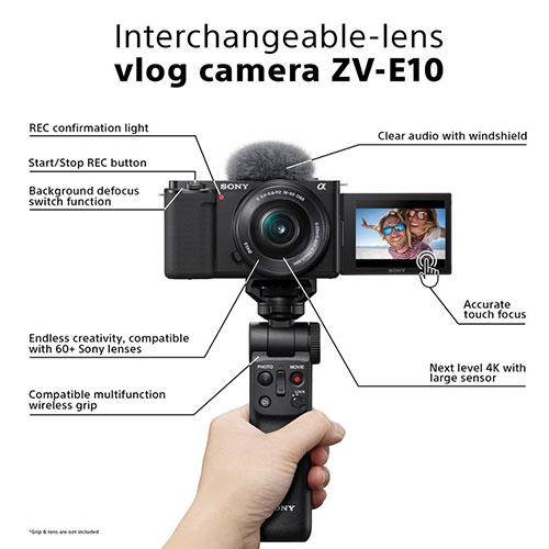 ZV-E10 Mirrorless Vlogger Camera Body Creator Kit Product Image (Secondary Image 4)