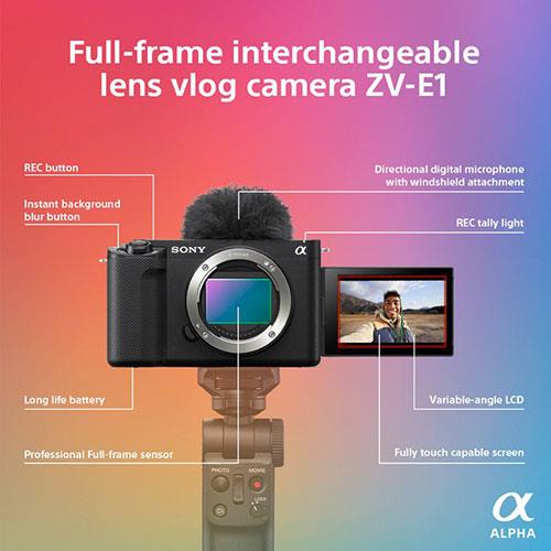 ZV-E1 Mirrorless Vlogger Camera Body with FE 16-35mm F4 Lens Product Image (Secondary Image 4)
