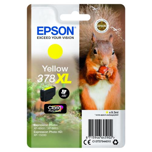 Epson Yellow 378XL Claria Photo HD Ink
