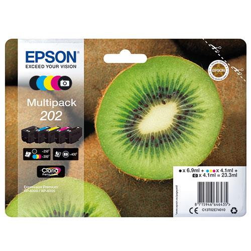 Epson 202 Black Claria Premium Ink 5-Colour Multipack