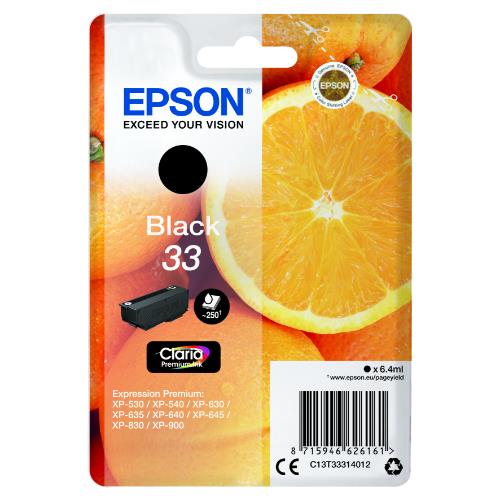 Epson Black 33 Claria Premium Ink