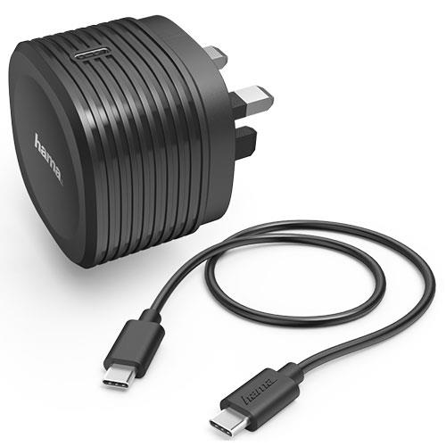 Hama Charging Kit USB-C, 20W + USB-C Cable 1m in Black
