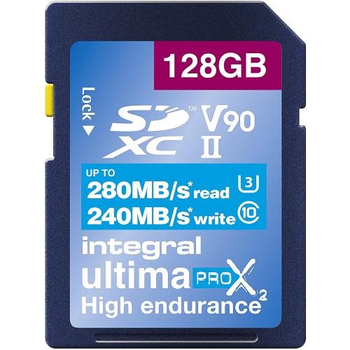Integral UltimaPro X2 SDXC 128GB 280MB/s V90 UHS-II Memory Card