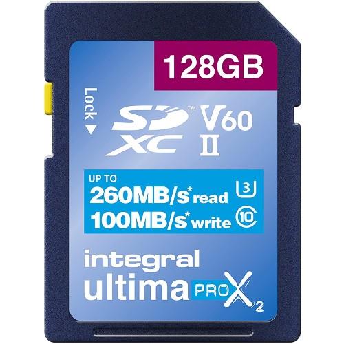 Integral UltimaPro X2 SDXC 128GB 260MB/s V60 UHS-II Memory Card