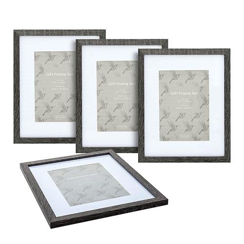 Kenro 6x4-inch Photo Frames in Charcoal Grey Box of 4