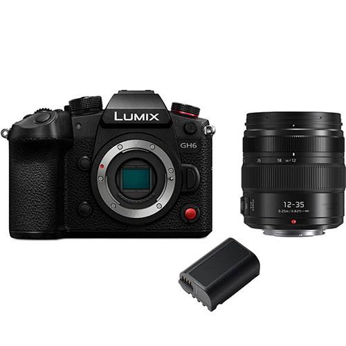 Panasonic Lumix GH6 Digital Camera with 12-35mm f2.8 II Lens and Extra Battery