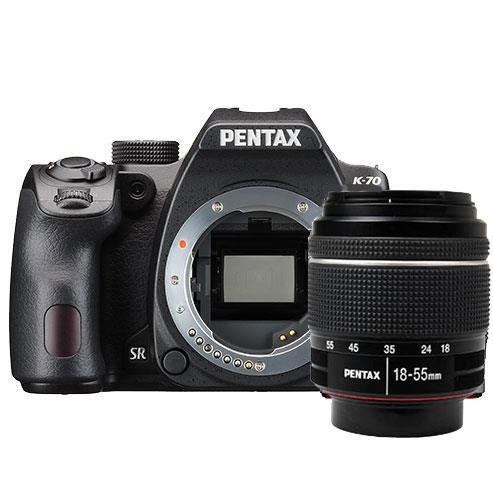 Pentax K-70 Digital SLR in Black with 18-55mm f/3.5-5.6 WR Lens