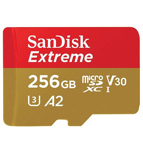 SanDisk Extreme microSDXC 256B 190MB/s UHS-I Memory Card + Adapter