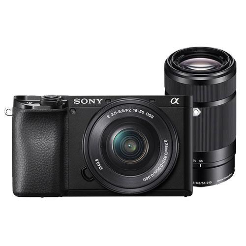 Sony A6100 Mirrorless Camera in Black with 16-50mm and 55-210mm Lenses