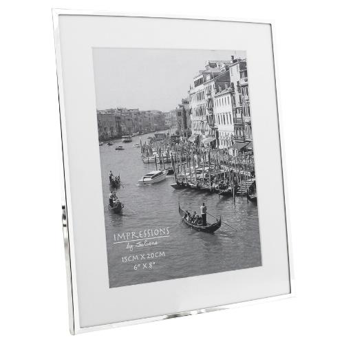 Widdop Impressions White Border 6 x 8' Silver-plated Photo Frame